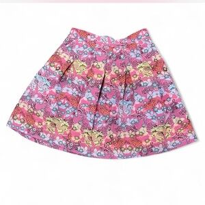 bebe Pink Floral A-Line Skirt